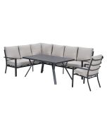 Senja lounge dining set 4-delig links incl stoel - sandstone