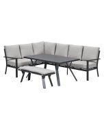Senja lounge dining set 4-delig links - sandstone