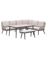 Kalibo lounge dining set 6-delig rechts - desert sand