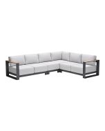 Malakka loungebank 4-delig - light teak look