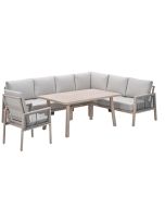 San Capri lounge dining set 6-delig rechts incl stoel - light oak look