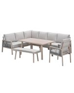 San Capri lounge dining set 7-delig links - light oak look