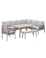 San Capri lounge dining set 7-delig rechts - light oak look