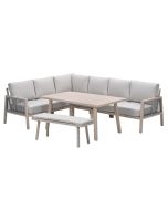 San Capri lounge dining set 6-delig links - light oak look