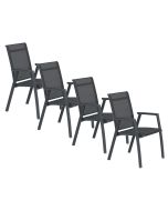 Santana tuinstoel donker grijs - 4 stuks