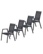 Santana tuinstoel donker grijs - 4 stuks