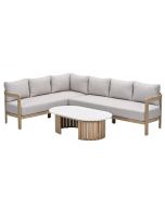 Sirocco loungeset 3-delig links - acacia - grey sand