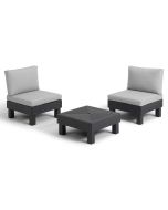 Keter balkon loungeset 3-delig - donker grijs