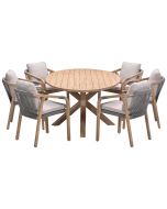 Alora tuinset 7-delig - Tamako tuintafel ovaal 220x115 cm