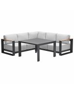 Malakka lounge dining set 4-delig - valley sand - light teak look