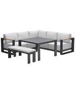 Malakka lounge dining set 5-delig - valley sand - light teak look