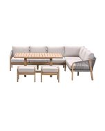 Alora lounge dining set 5-delig rechts - grey sand