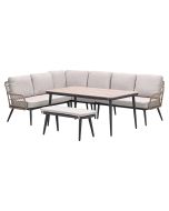 Kalibo lounge dining set 6-delig links - desert sand