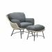 Selene relax loungestoel incl. voetenbank - bruin
