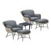 Selene loungestoelen met Kent bijzettafel - donker grijs