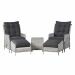 Santa Rosa relax stoelen incl. voetenbank en bijzettafel - licht grijs