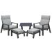 Lora loungestoel verstelbaar incl. voetenbank met Kent bijzettafel 62,5x62,5 cm - licht grijs