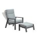 Lora verstelbare loungestoel + voetenbank - mint grijs