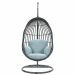 Panama hangstoel swing egg - zwart rotan