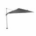 Hawaii zweefparasol Deluxe 300x300 cm - frame wit - doek donker grijs