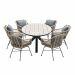Lucas tuinset 7-delig bruin - Tulli tuintafel 220x115 cm