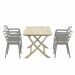 Mira tuinset 5-delig licht grijs - Keys vouwtafel 140x80xH72