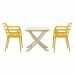 Mira balkonset 3-delig oker geel - Keys vouwtafel 80x80xH72