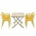 Mira tuinset 5-delig oker geel - Keys vouwtafel 140x80xH72