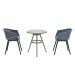 Lexy balkonset 3-delig donker grijs - Faria tuintafel licht grijs Ø 60cm