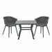 Lexy tuinset 3-delig donker grijs - Mina tuintafel 90x90 cm