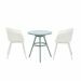 Lexy balkonset 3-delig wit - Faria tuintafel soft groen Ø 60cm