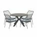 Ross tuinset 5-delig mosgroen - Tulli tuintafel Ø122x75 cm grey teak look