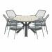 Ross tuinset 7-delig mosgroen - Tulli tuintafel ovaal 220x115 cm light teak look
