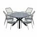 Ross tuinset 7-delig mosgroen - Tulli tuintafel ovaal 220x115 cm grey teak look