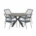 Ross tuinset 5-delig zwart - Tulli tuintafel Ø122x75 cm grey teak look