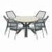 Ross tuinset 7-delig zwart - Tulli tuintafel ovaal 220x115 cm light teak look