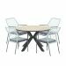 Ross tuinset 5-delig zacht groen - Tulli tuintafel Ø122x75 cm light teak look