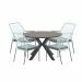 Ross tuinset 5-delig zacht groen - Tulli tuintafel Ø122x75 cm grey teak look