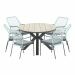 Ross tuinset 7-delig zacht groen - Tulli tuintafel ovaal 220x115 cm light teak look