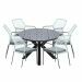 Ross tuinset 7-delig zacht groen - Tulli tuintafel ovaal 220x115 cm grey teak look