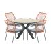 Ross tuinset 5-delig koper - Tulli tuintafel Ø122x75 cm light teak look
