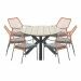 Ross tuinset 7-delig koper - Tulli tuintafel ovaal 220x115 cm light teak look