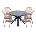 Ross tuinset 7-delig koper - Tulli tuintafel ovaal 220x115 cm grey teak look
