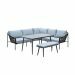 Ashton lounge dining set rechts - zwart rotan