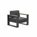 Plaza loungestoel - donker grijs met teaklook