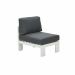 Plaza midden element wit - teak look