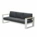 Plaza 3-zits loungebank wit - teak look