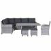 Alaska lounge dining set 6-delig links - grijs