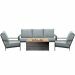 Coba loungeset 4-delig mint grijs incl. Cosipure vuurtafel 120 cm