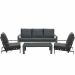 Coba loungeset 4-delig - verstelbare stoelen - donker grijs